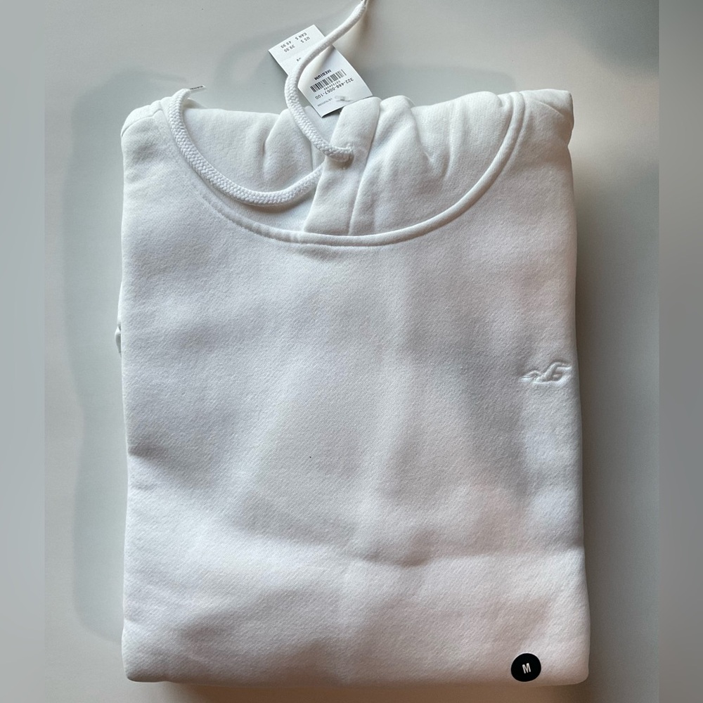 Hollister White Hoodie with Embroidered Logo
